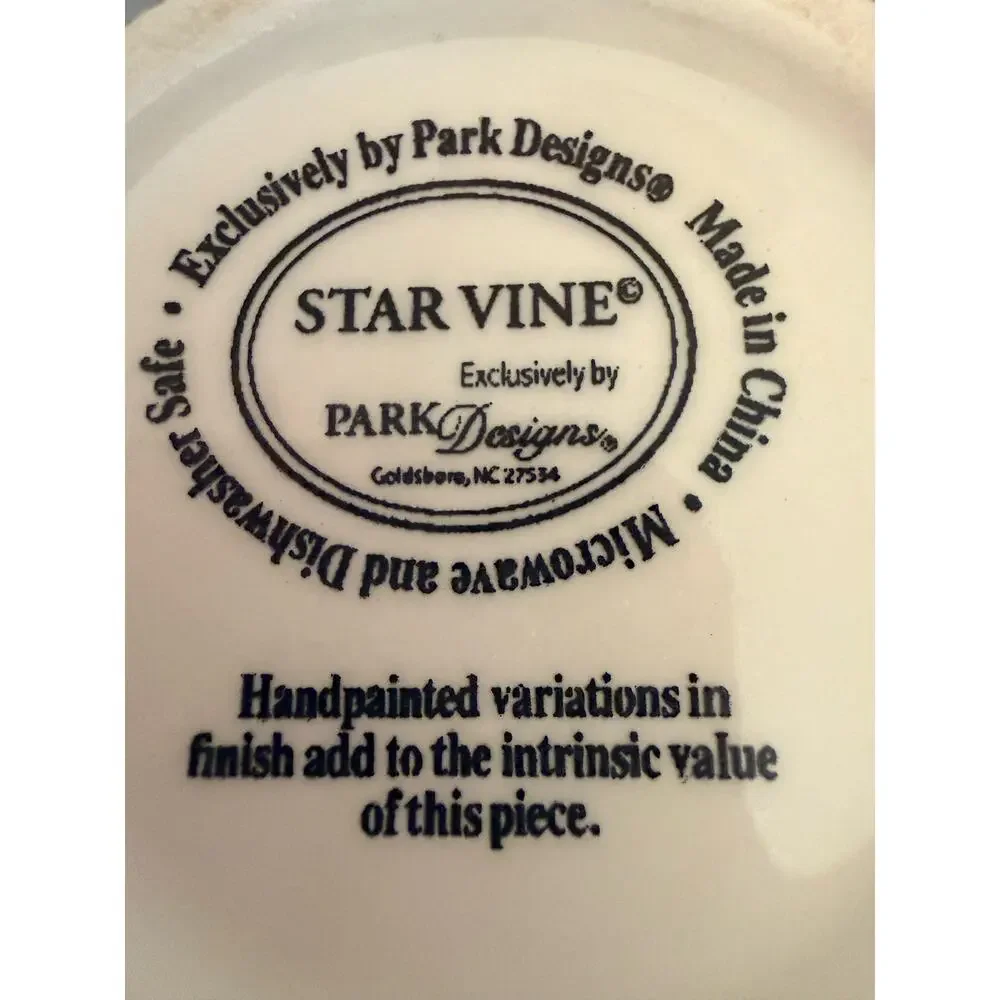 New Park Designs Star Vine ceramic  mug, sponged beige finish, 16 Oz.